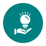 A hand holding a glowing light bulb symbolizing an idea or innovation.